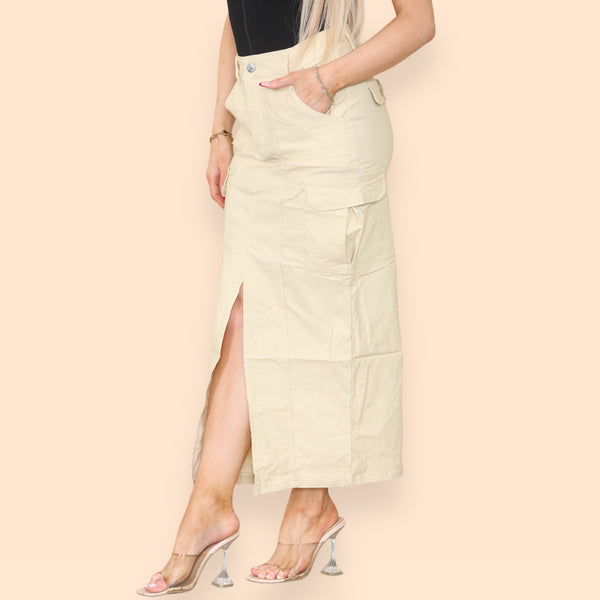 LADIES BEIGE LONG SKIRT