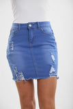 LADIES HIGH WAISTED BLUE SKIRT