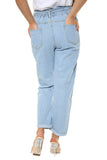 Blue Boyfriend Ladies Jeans with Belt