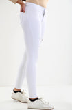 White Multi-cut ladies high waisted jeans