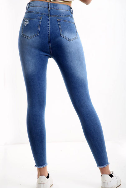 Blue Ladies High waisted jeans