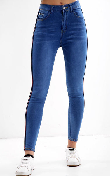 Blue Ladies High waisted jeans