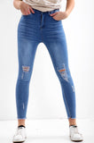 Blue Ladies High waisted jeans