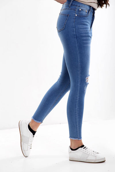 Blue Ladies High waisted jeans