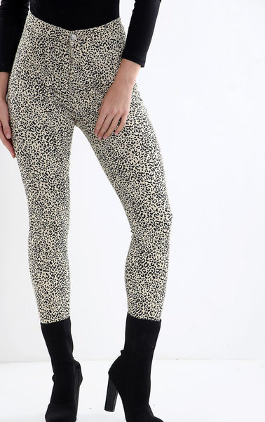 Ladies Leopard Print high waisted jeans