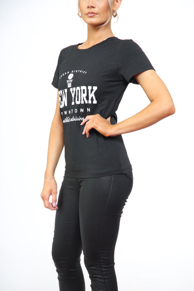 'NEW YORK ' SLOGAN  PRINT T-SHIRT