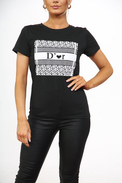 'D'OR ' SLOGAN  PRINT T-SHIRT