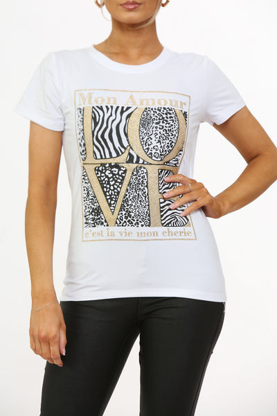 'LOVE' PRINT T Shirt