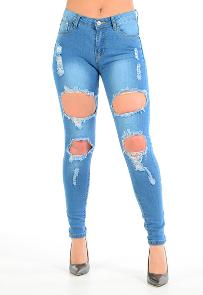 LADIES HIGH WAISTED BLUE JEANS