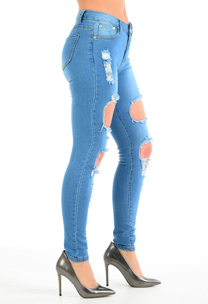 LADIES HIGH WAISTED BLUE JEANS