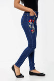 BLUE FLORAL Ladies High Waisted Jeans