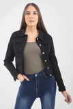 Black Stretch Denim Jacket