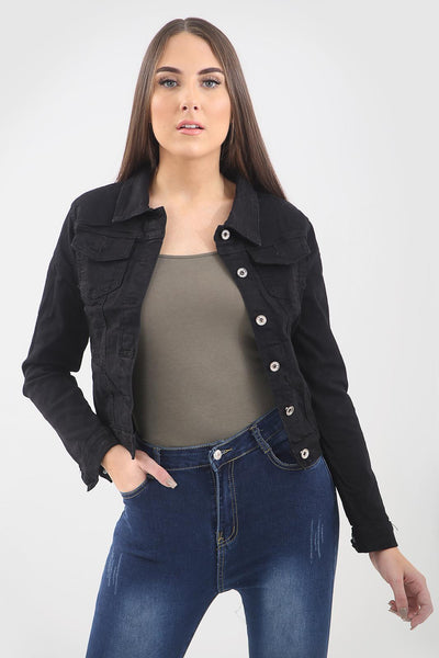 Black Stretch Denim Jacket