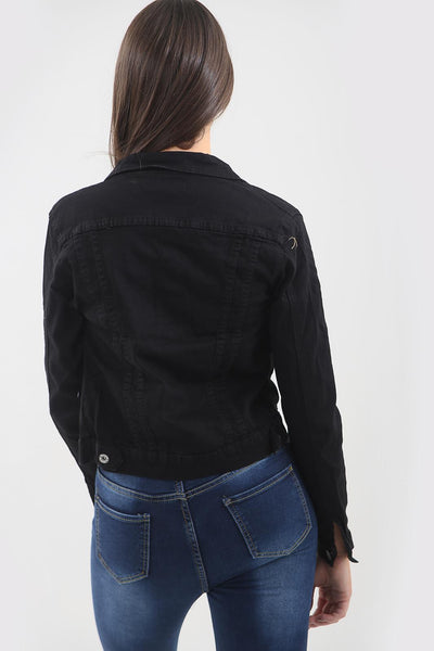 Black Stretch Denim Jacket