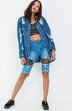 Blue Long Denim Jacket