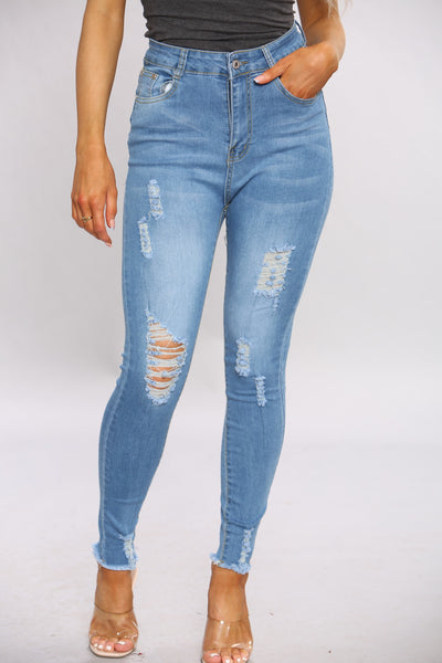 Denim Ripped Skinny Jeans