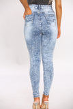 Denim Distressed Acid Wash Skinny Fit Jeans