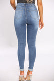 Denim Distressed Blue Wash Skinny Fit Jeans