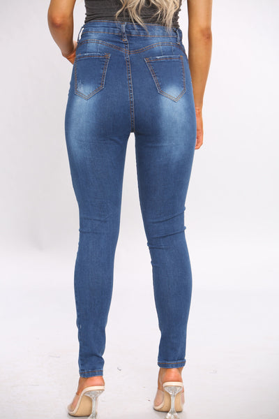 Blue Ripped Skinny Jeans