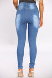 Blue wash Ripped Skinny Jeans