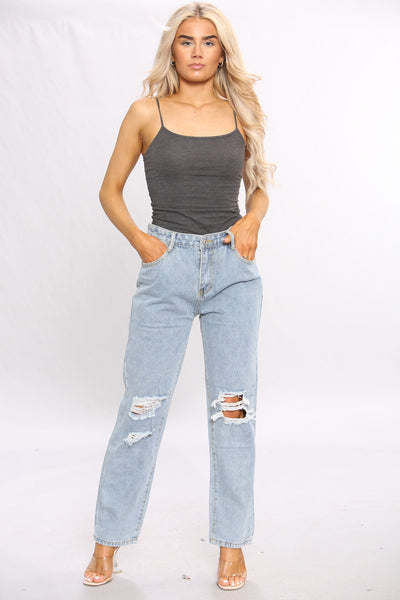 Acid wash Wide Leg Mom Jeans