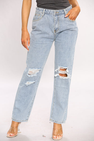 Acid wash Wide Leg Mom Jeans