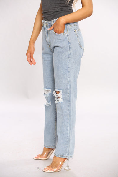 Acid wash Wide Leg Mom Jeans