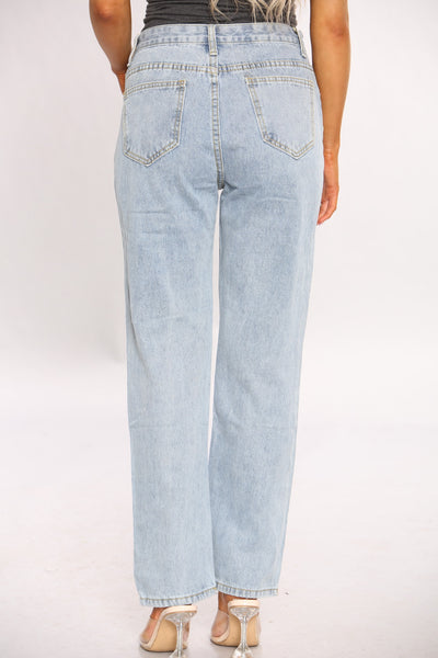 Acid wash Wide Leg Mom Jeans