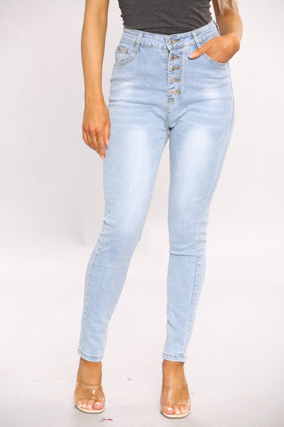 High Waisted Five Button Jeans