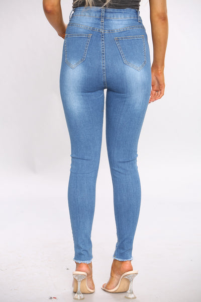 Blue Ripped Skinny Jeans