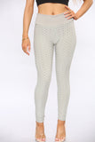 Grey Knotted Waffle Sports Leggings