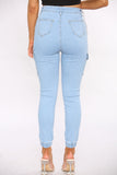 Light Blue Cargo Denim Jeans