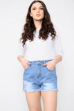 Blue High Waisted Denim Shorts