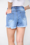 Blue High Waisted Denim Shorts